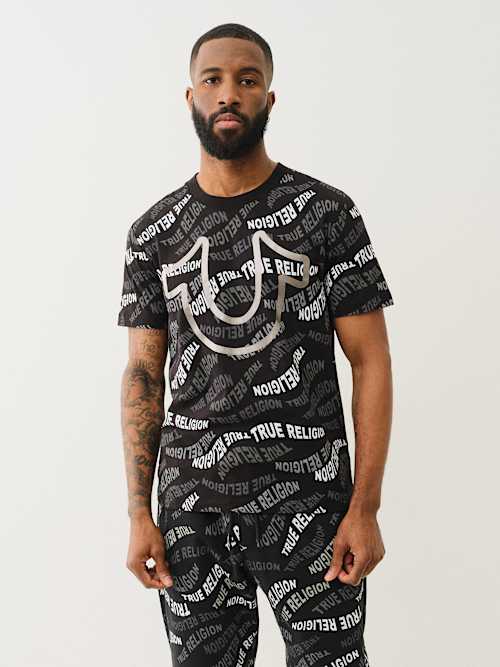 ALLOVER WAVY LOGO TEE