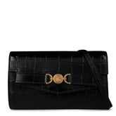 Mini Croc-Effect Medusa Crossbody Bag