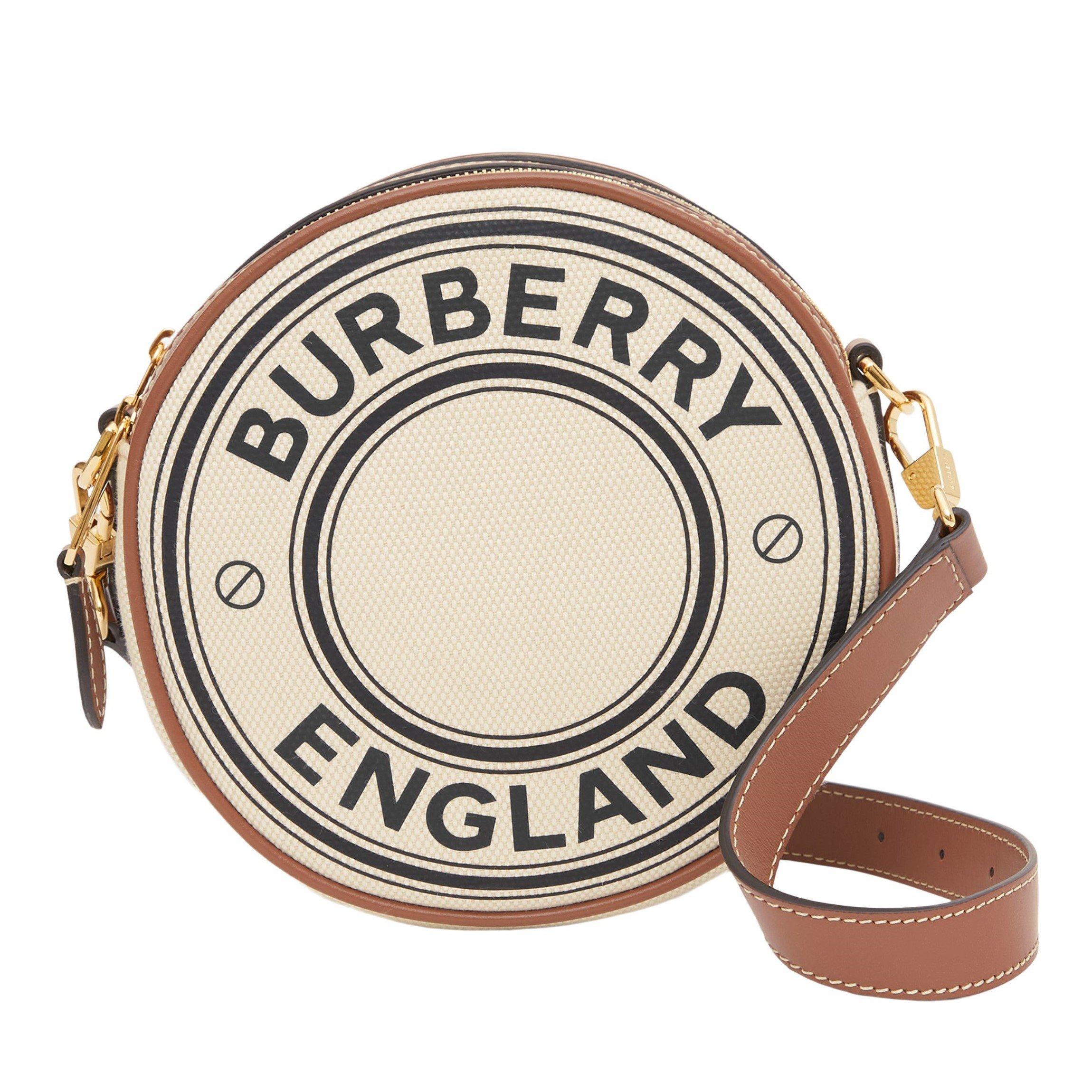 Logo Graphic Cotton Canvas And Leather Louise Mini Round Bag