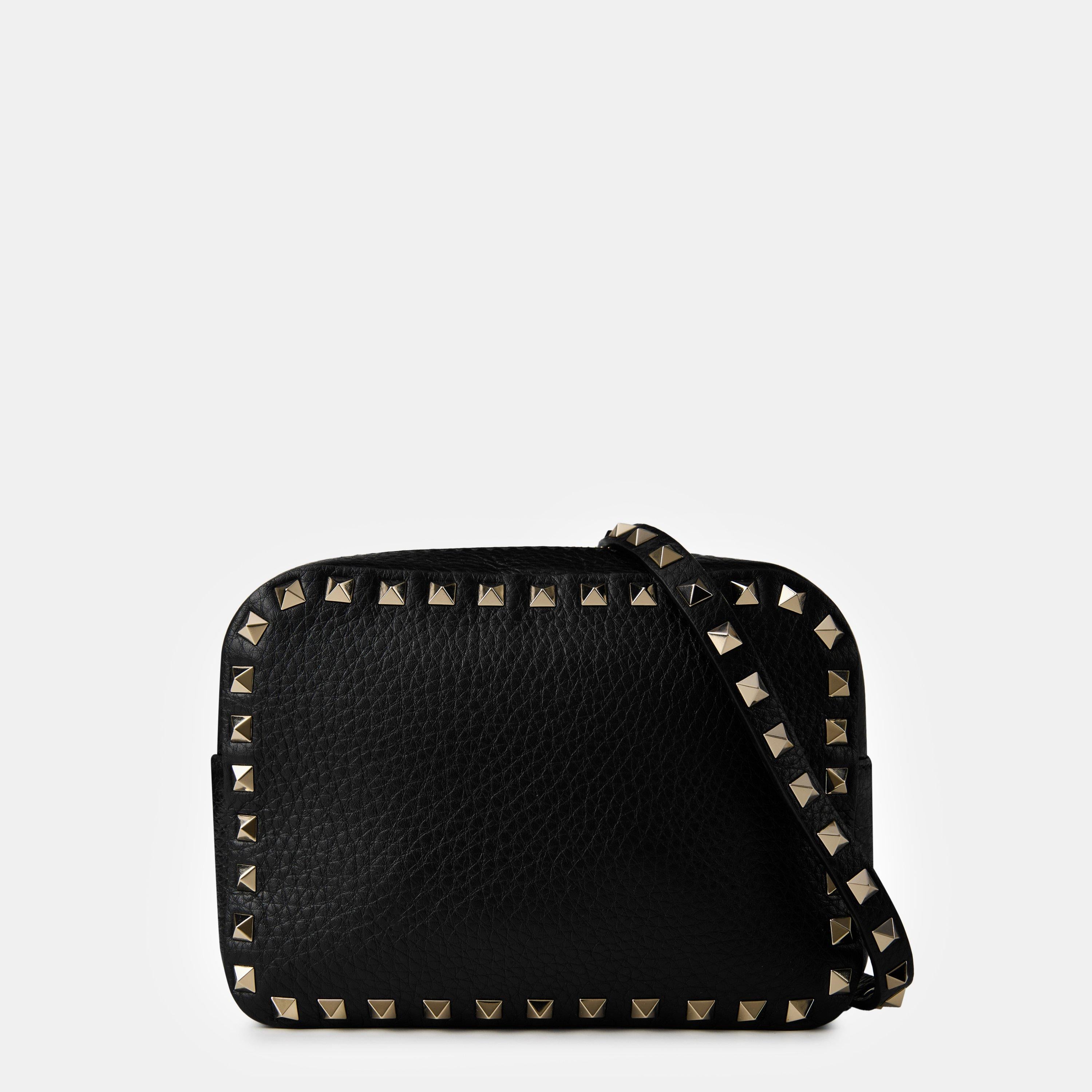Rockstud Grained Leather Crossbody Bag