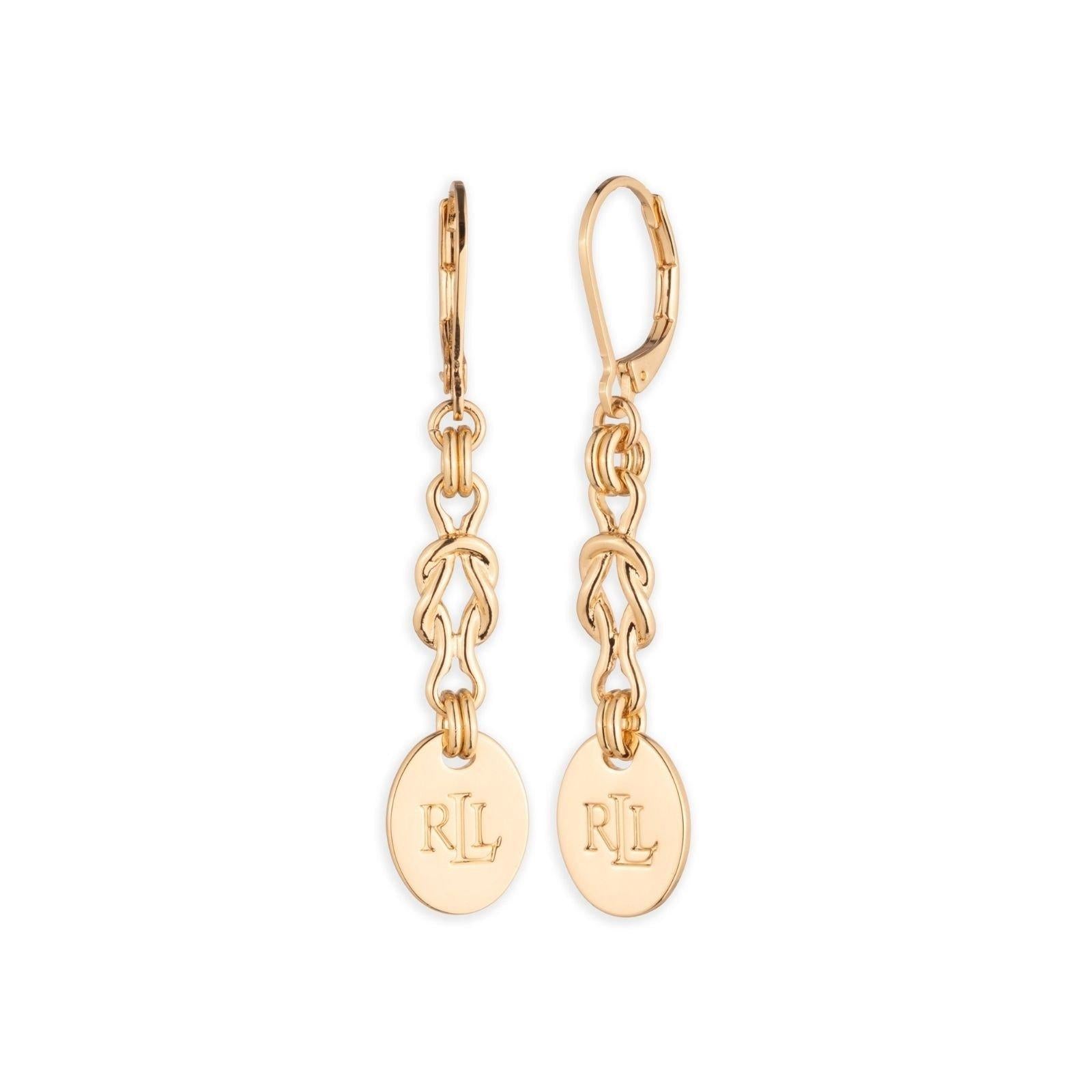 Lauren Ralph Lauren Gold Knot Drop Earrings