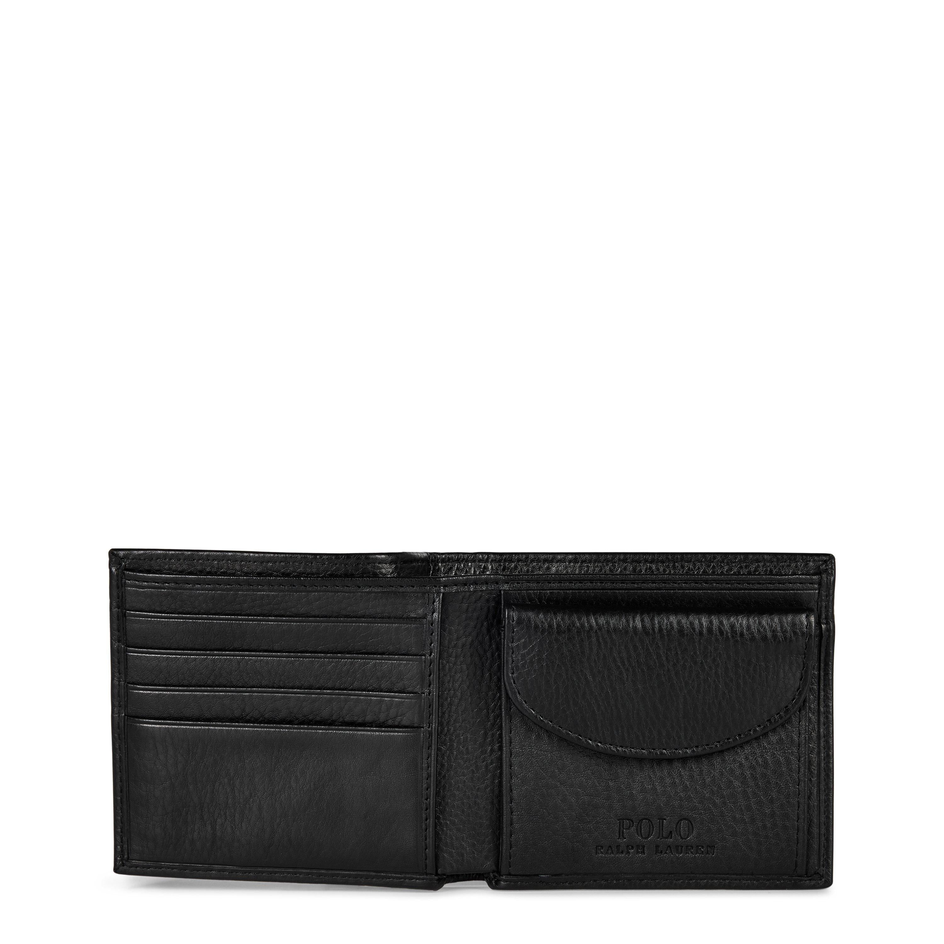 Mens Pebble Leather Billfold Coin Wallet