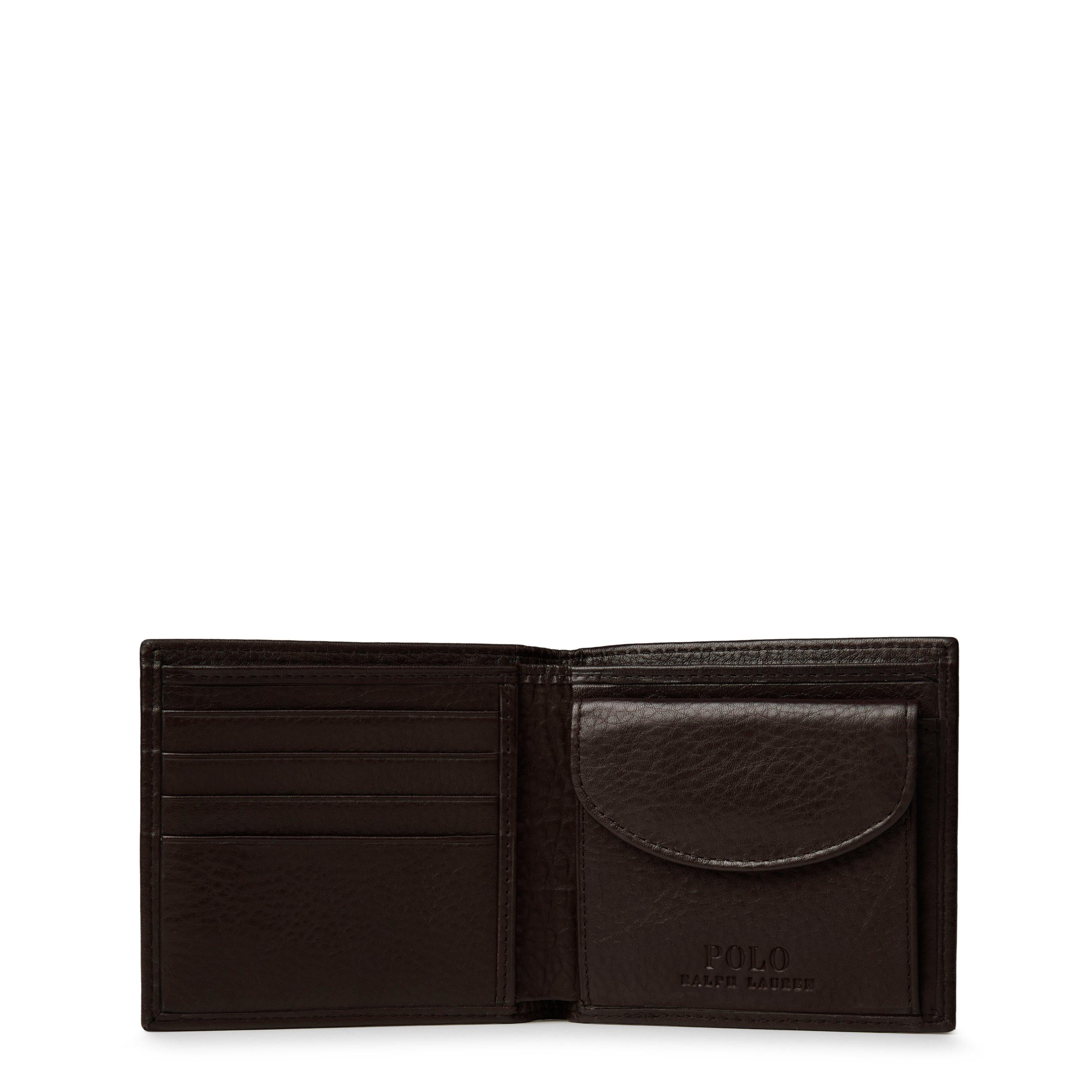 Mens Pebble Leather Billfold Coin Wallet