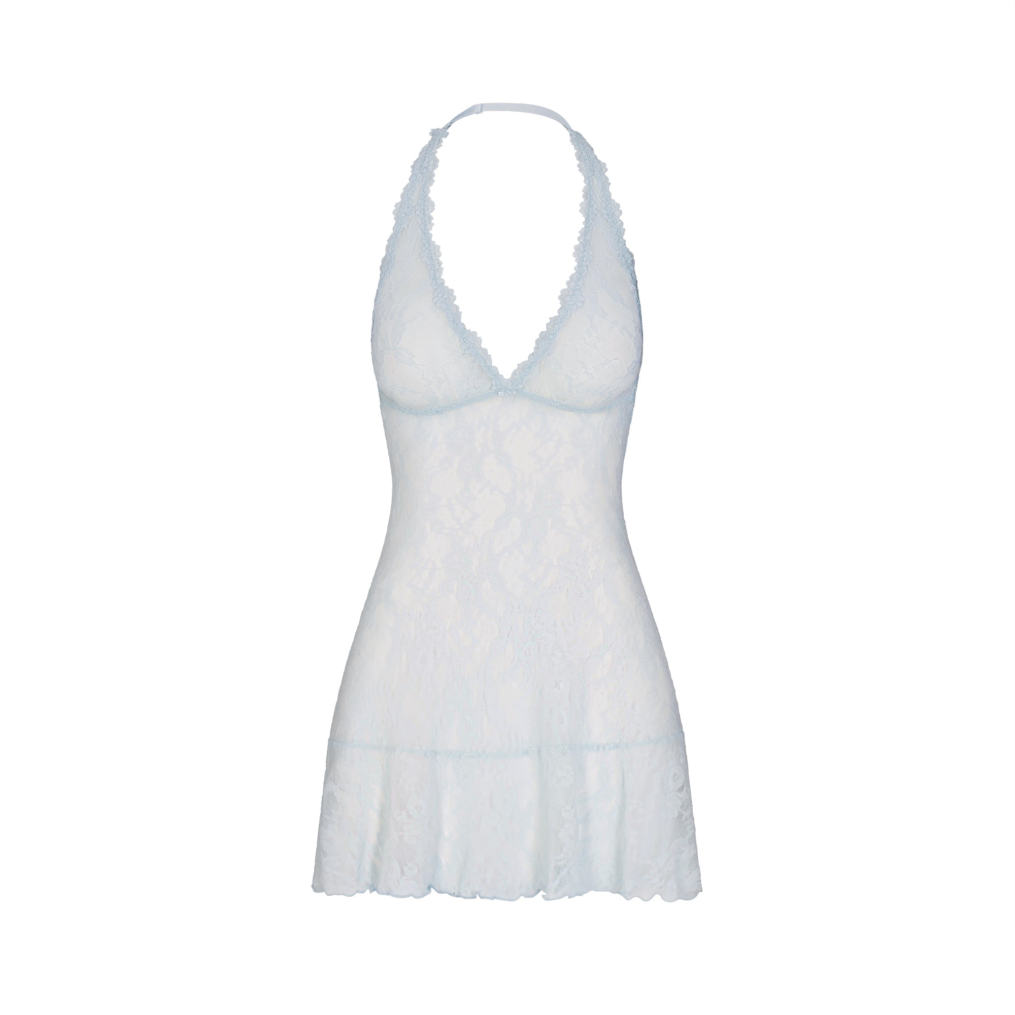 Stretch Lace Halter Mini Dress
