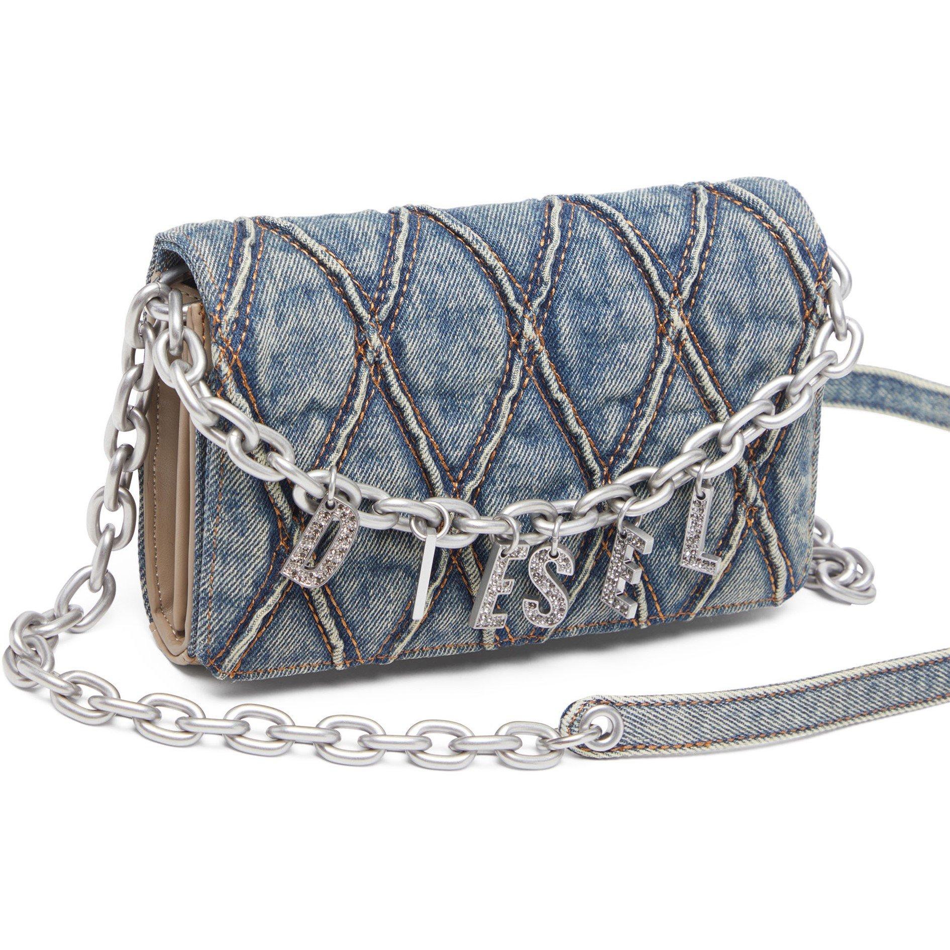 Diesel Quilted Denim Wallet On Chain