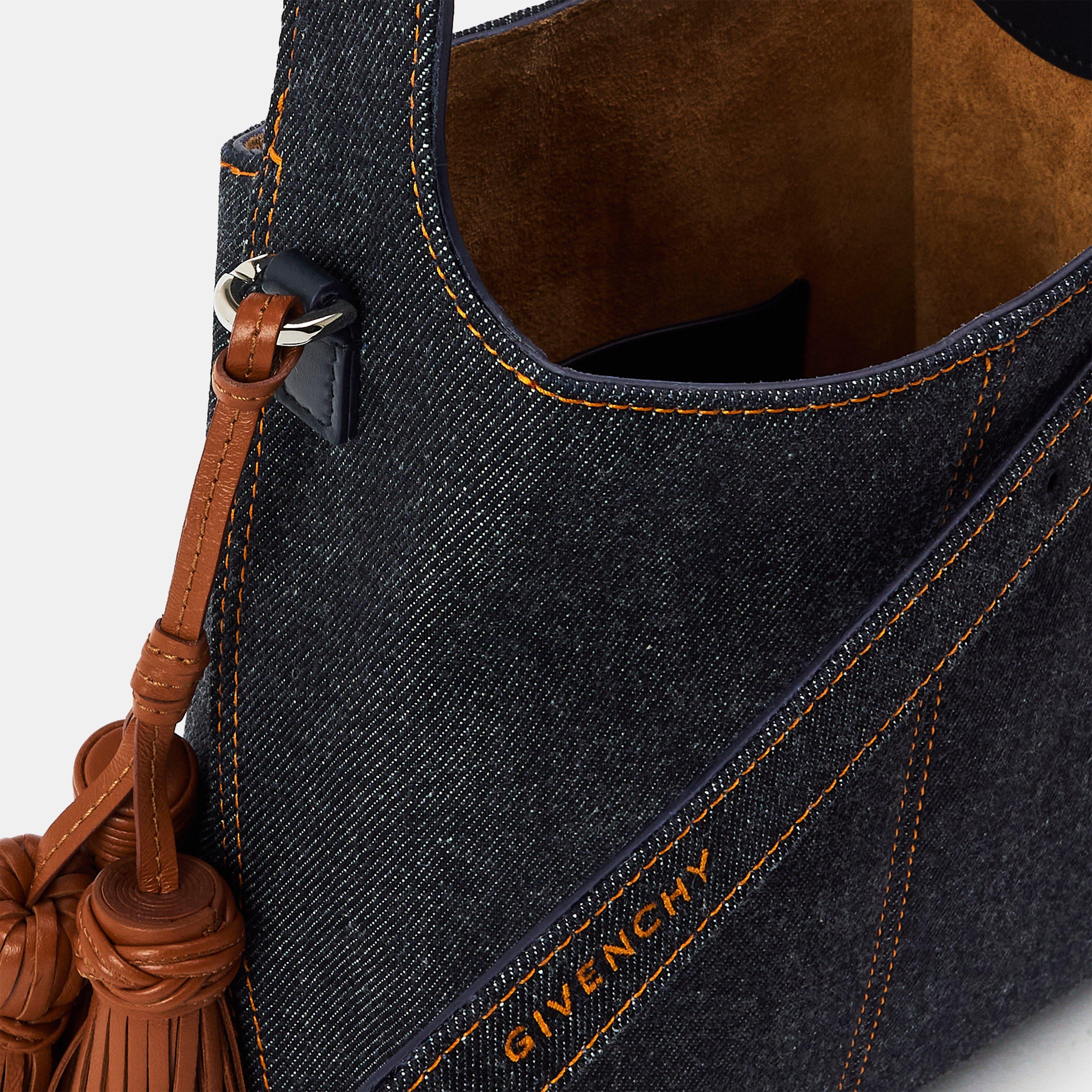 Mini Denim Belted Hobo Bag