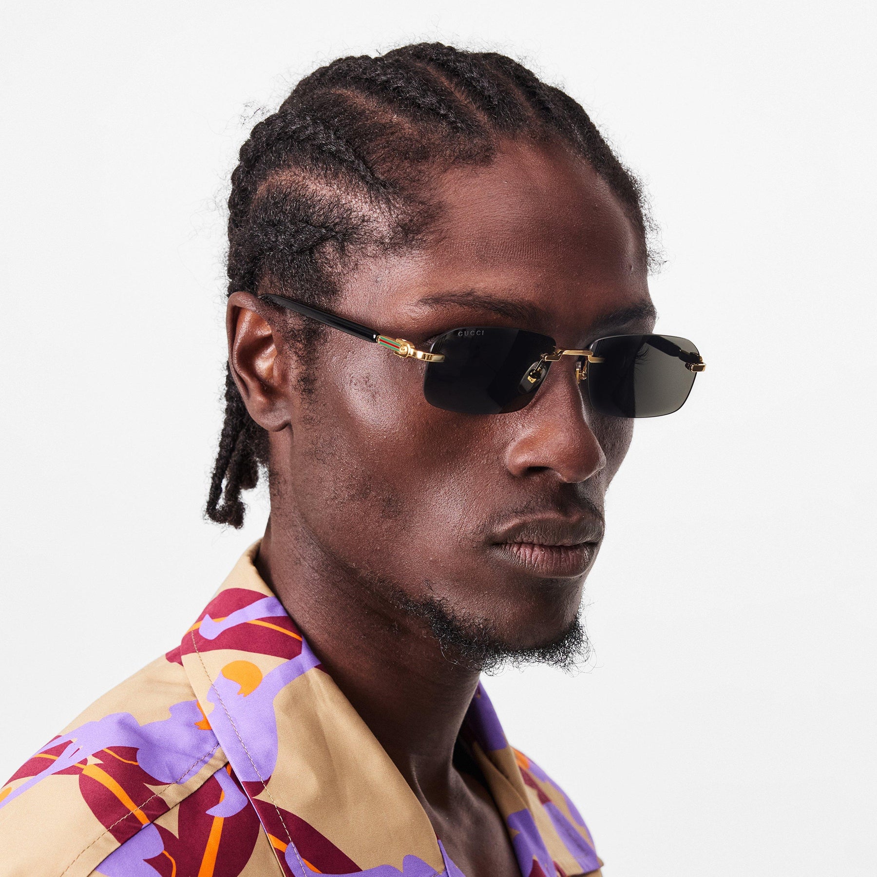 Men's Rectangular Frame Sunglasses