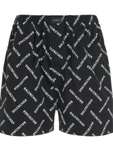All-Over Logo Pyjama Shorts in Black/White