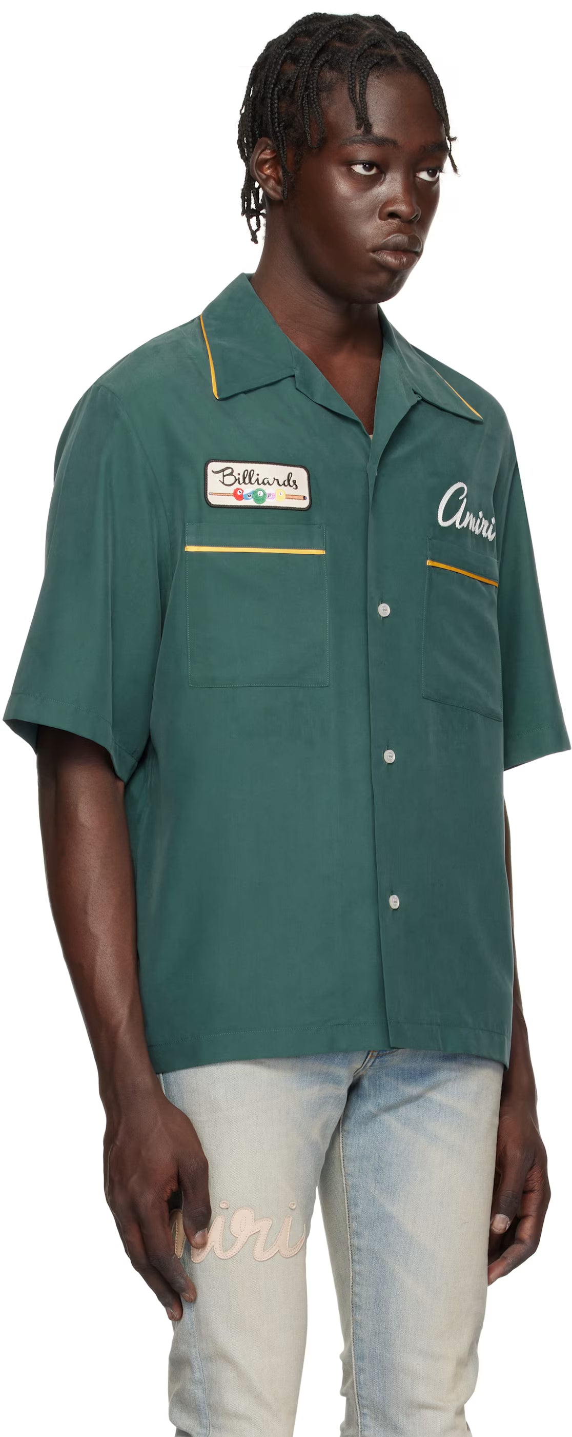 Green 'Billiards Club' Camp Shirt