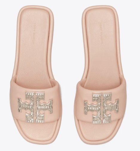 Tory Burch DOUBLE T DECO SPORT SLIDE - Shoe size (US Sizing): 5 Slides | Shop From The Mirage