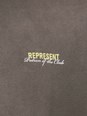 Represent 'Patron of The Club' Olive Green Hoodie with Front and Back Logo Print in Cotton Man