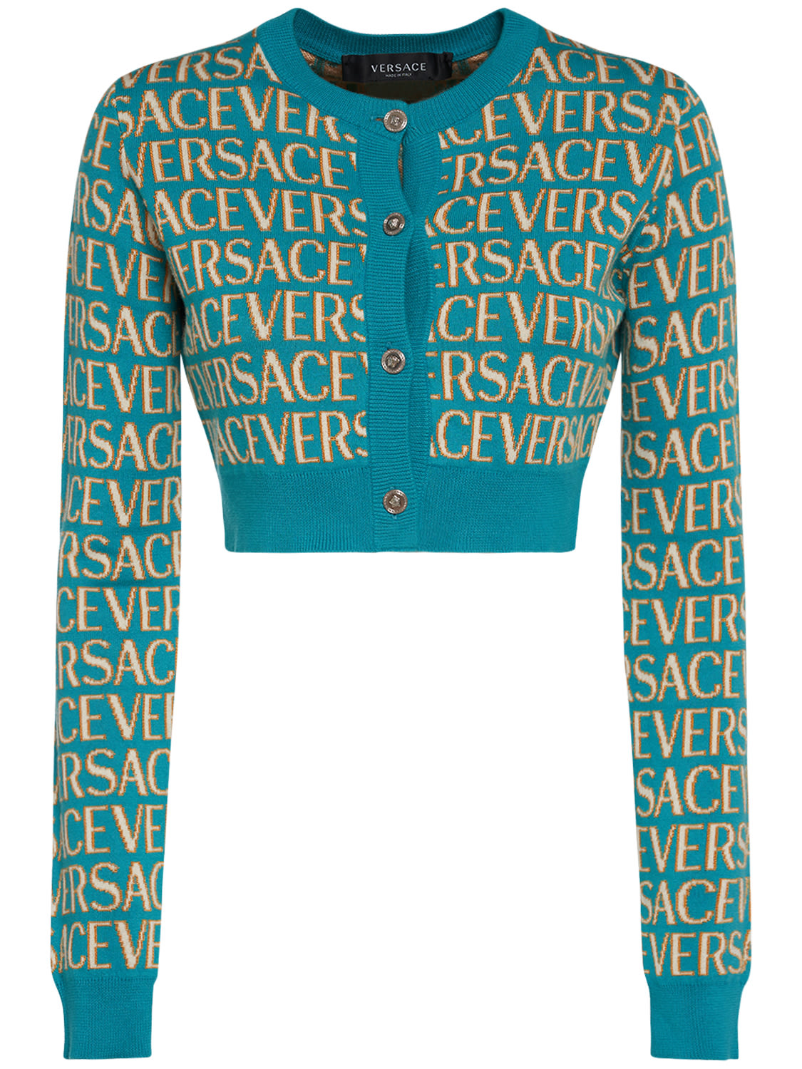 Versace Versace Logo jacquard knit crop cardigan - Size: S Dresses | Shop From The Mirage