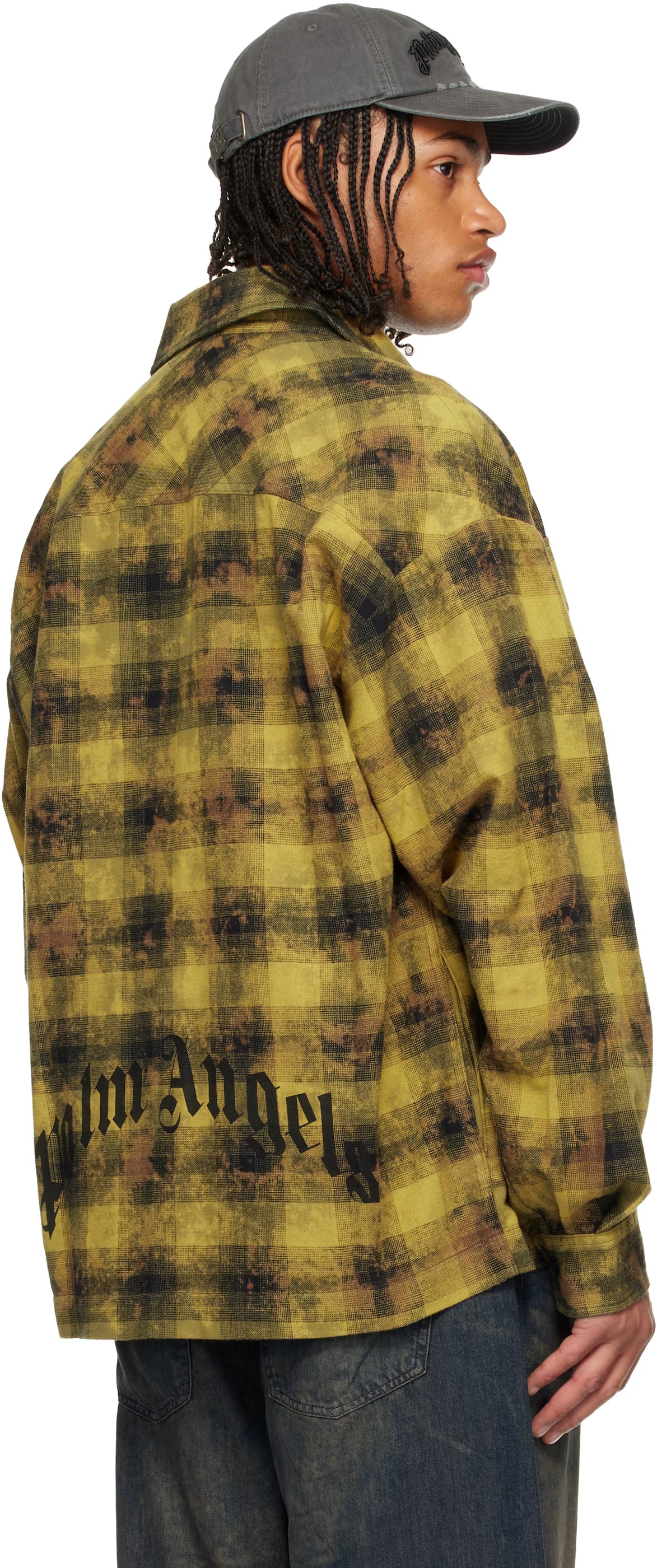 Yellow & Black Curved Logo Check Shirt
