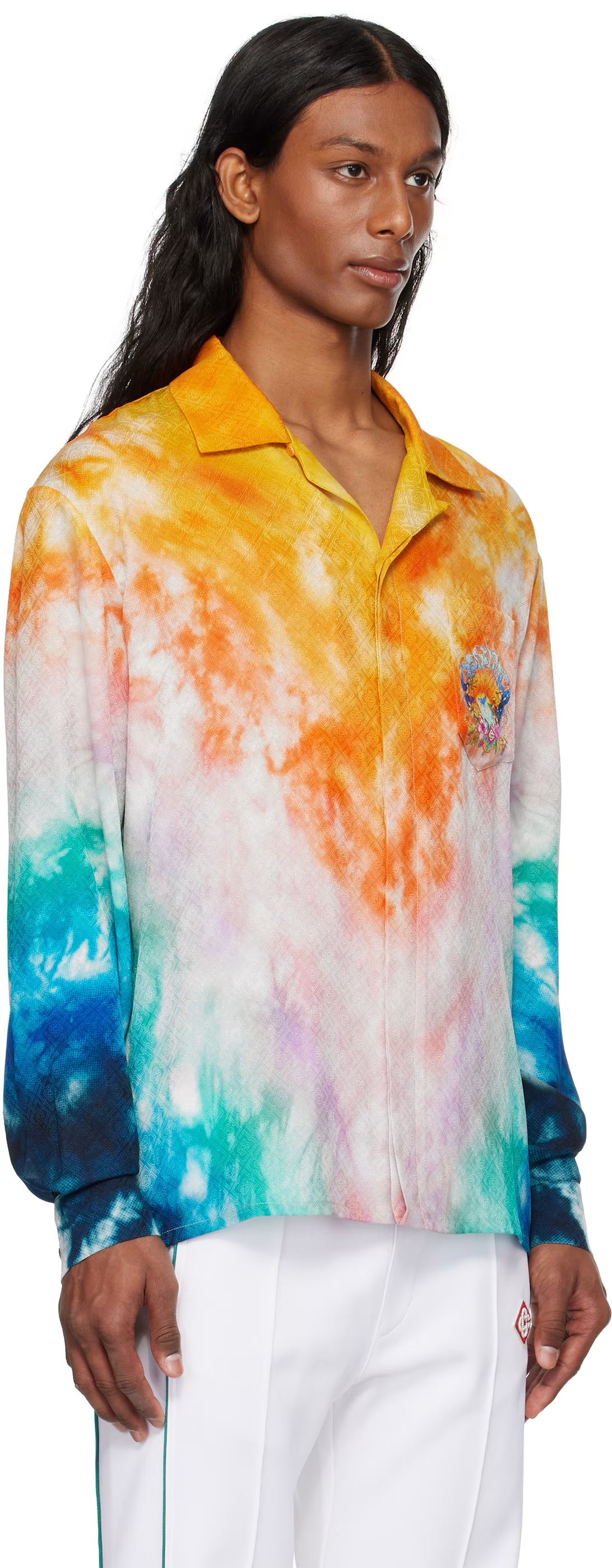 Multicolor Surf Trip Long Sleeve Silk Shirt