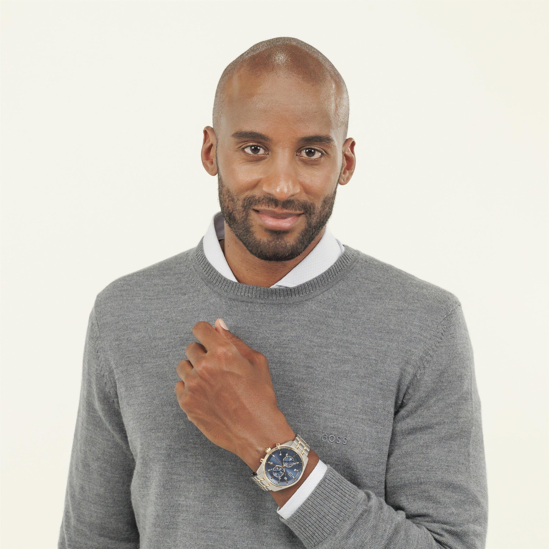 Gents BOSS Skytraveller Bi Colour Chronograph Watch