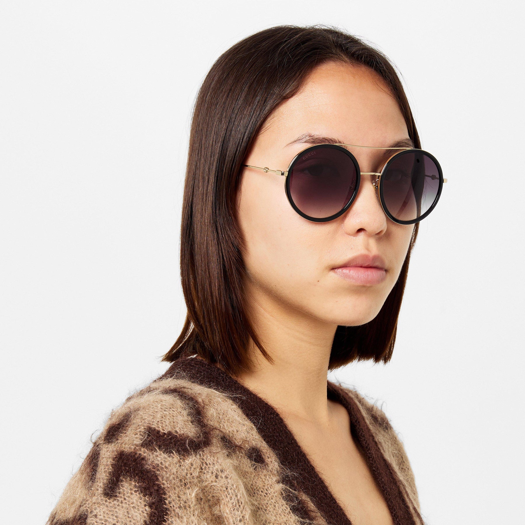 Women's Stripe Round Pilot Sunglasses