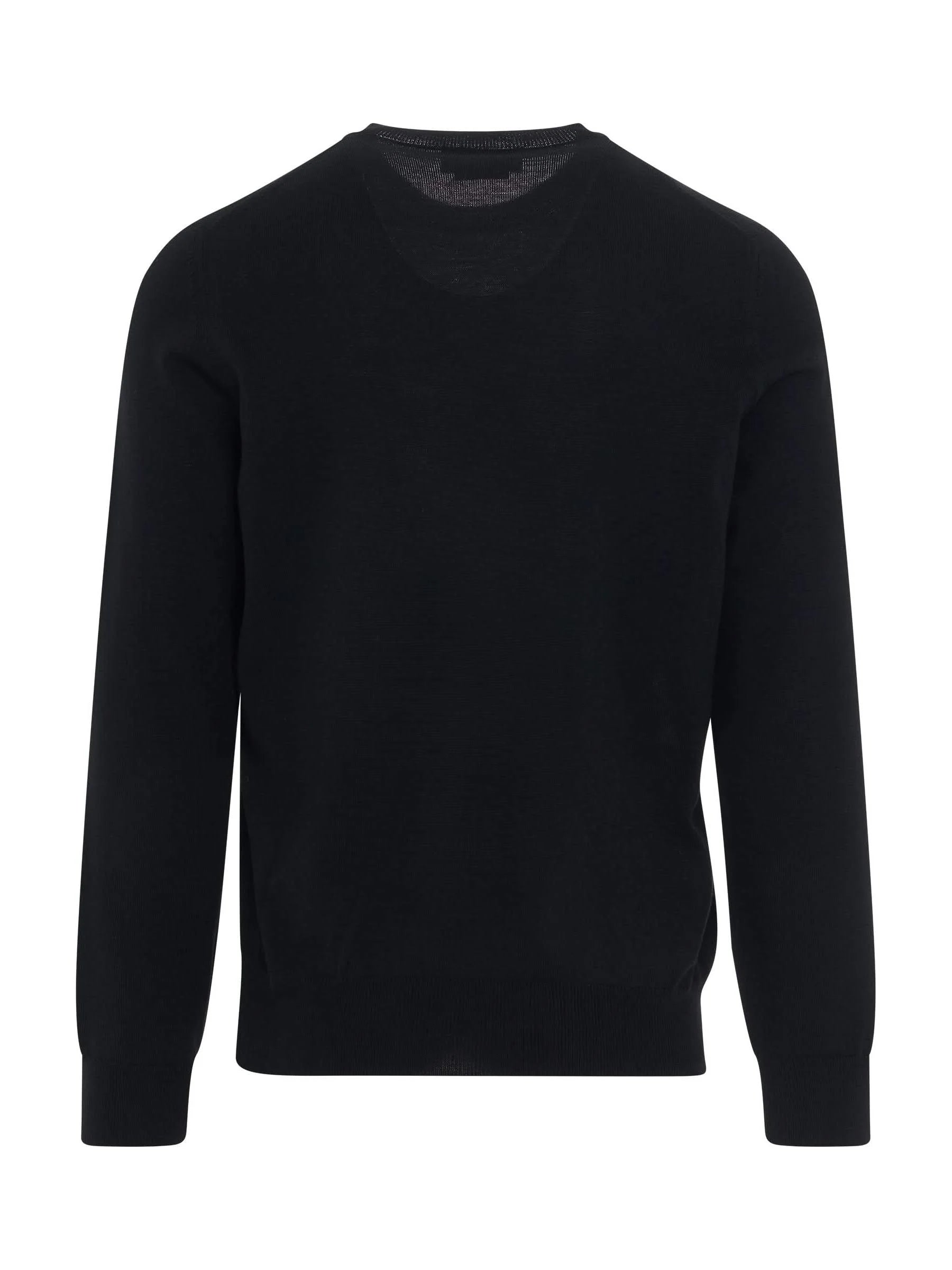 Chain Embroidered Knit Sweater in Black/Silver