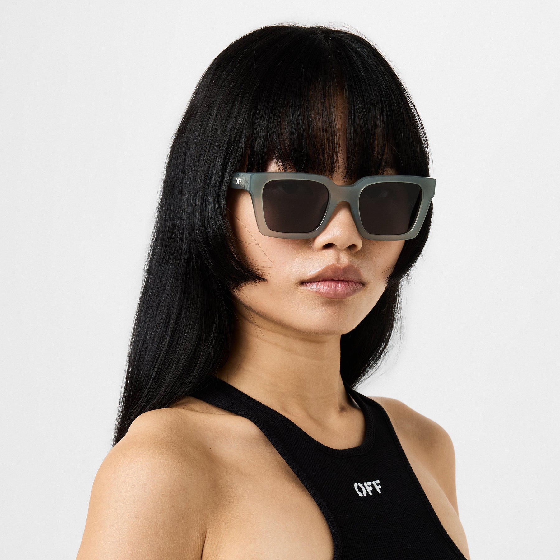 Logo Print Square Frame Sunglasses