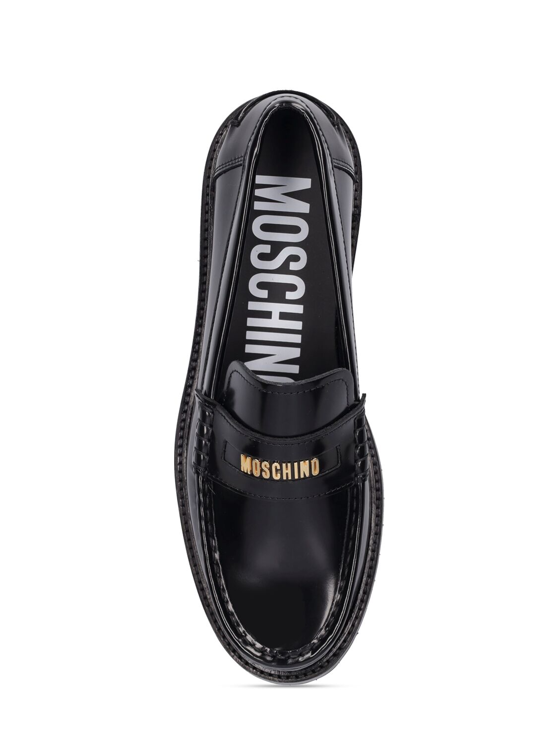 Moschino Moschino 25mm Moschino College leather loafers - Size: UK 6 Loafers | Shop From The Mirage