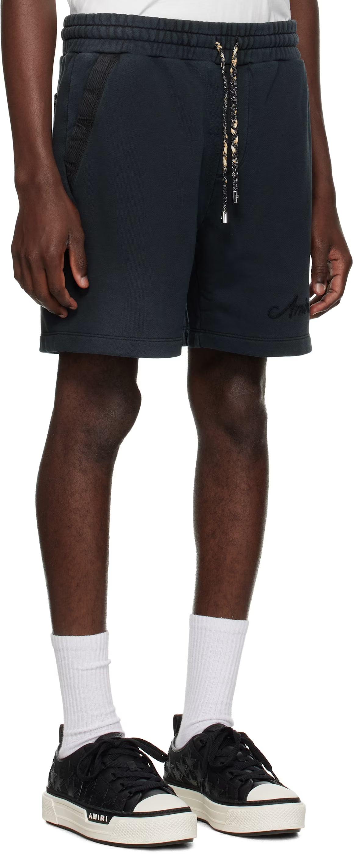 Black Bleach Bandana Shorts