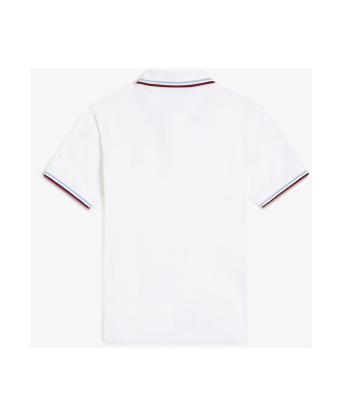 Fred Perry Classic Polo Shirt White/Ice/Maroon