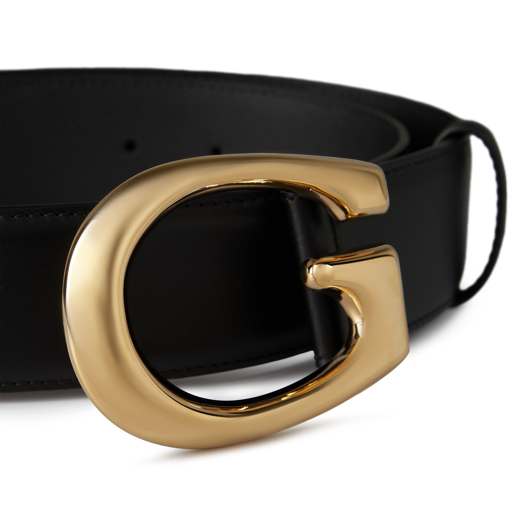 G-Buckle Thin Leather Belt