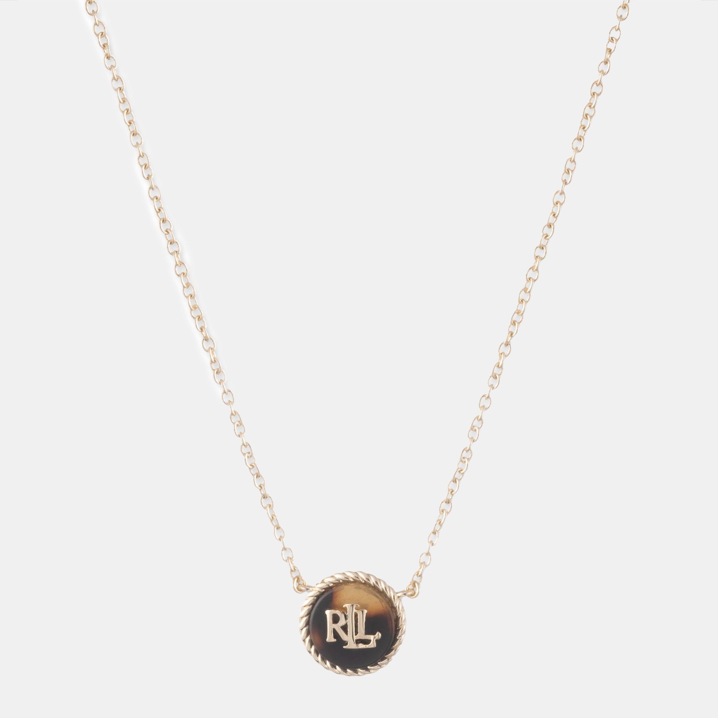 Lauren Ralph Lauren Tortoise & Gold Logo Necklace