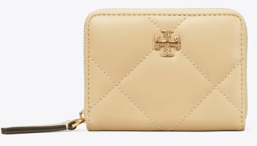 Tory Burch Small Kira Diamond Quilt Pavé Logo Zip-Around Wallet - Wallets | Shop From The Mirage