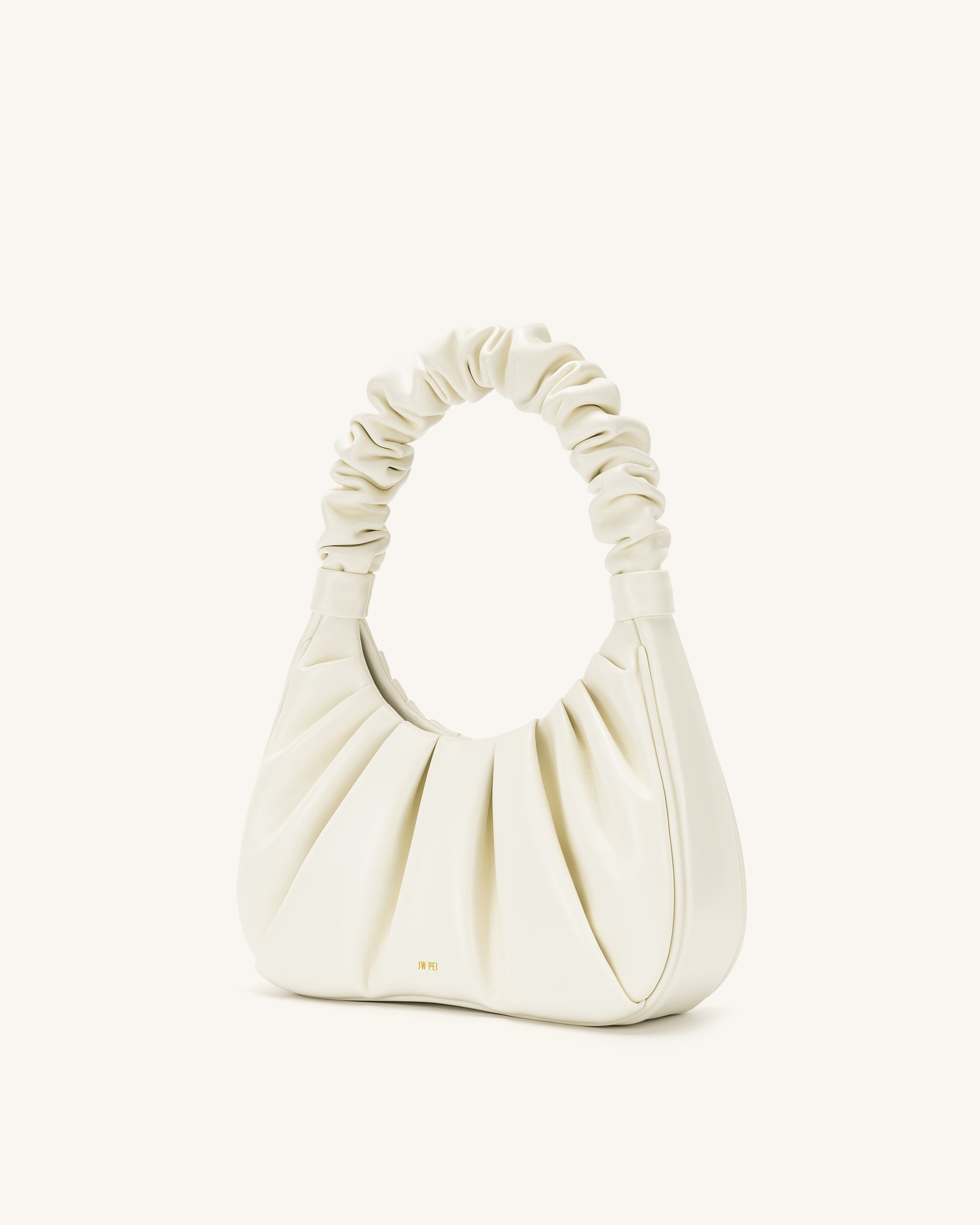 Gabbi Ruched Hobo Handbag - Ivory