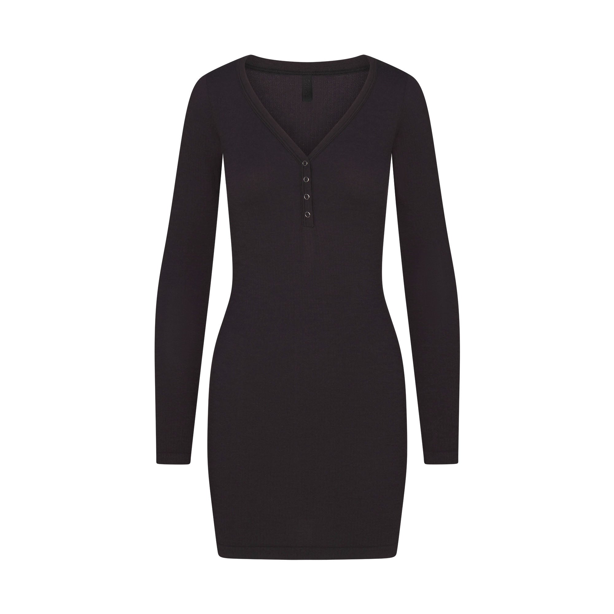 Wool Rib Henley Dress