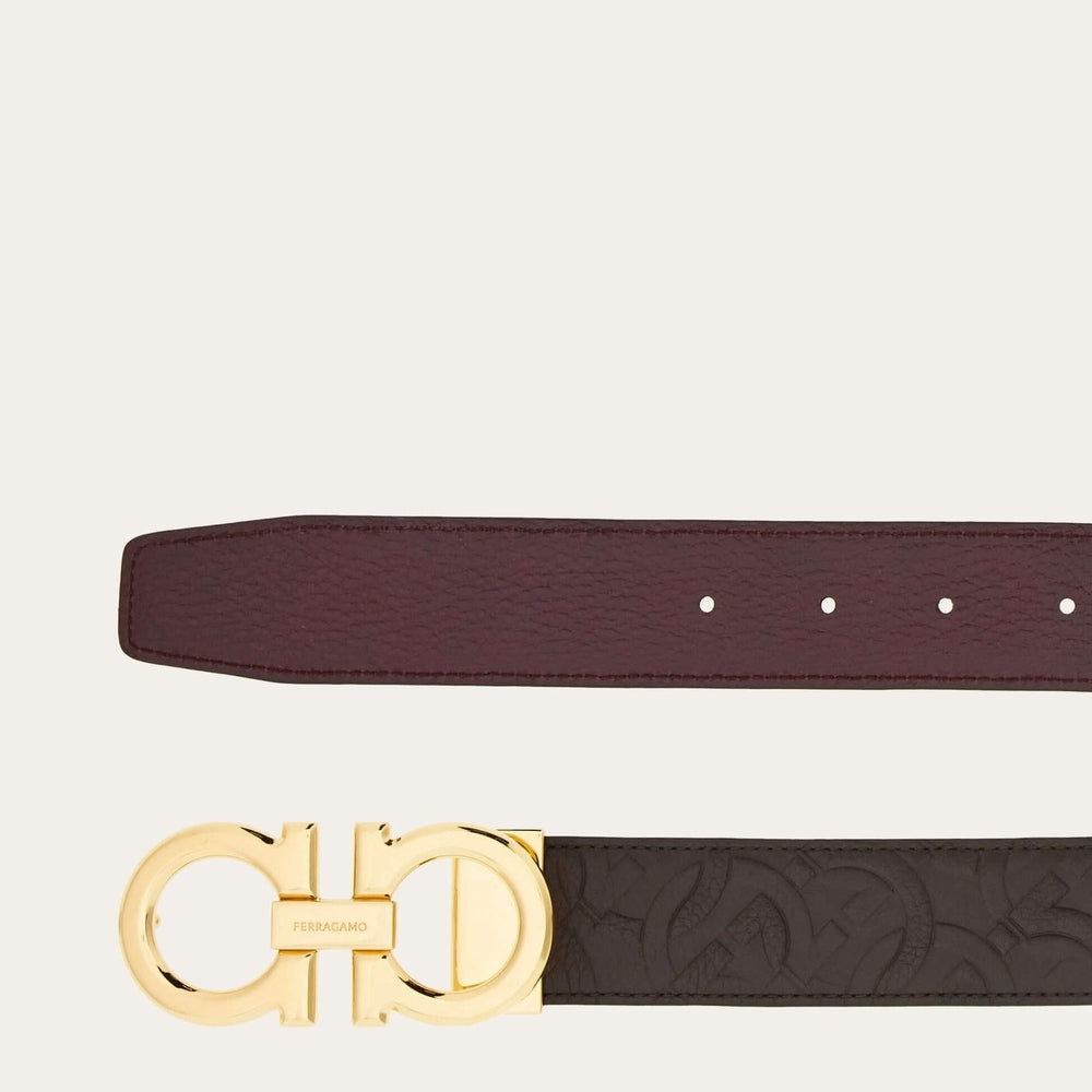 Ferragamo Reversible and adjustable Gancini belt - Belts | Shop From The Mirage
