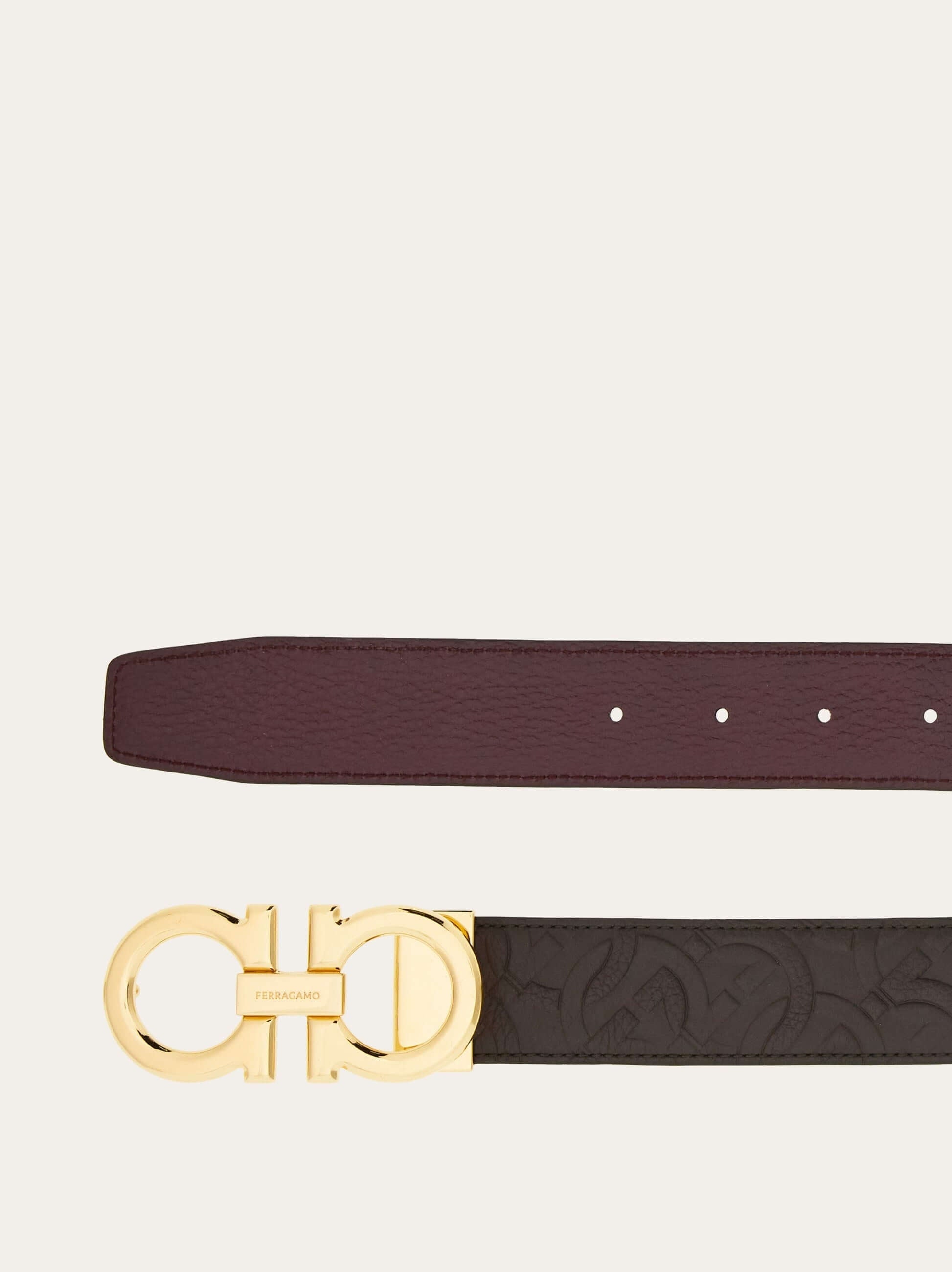 Ferragamo Reversible and adjustable Gancini belt - Belts | Shop From The Mirage