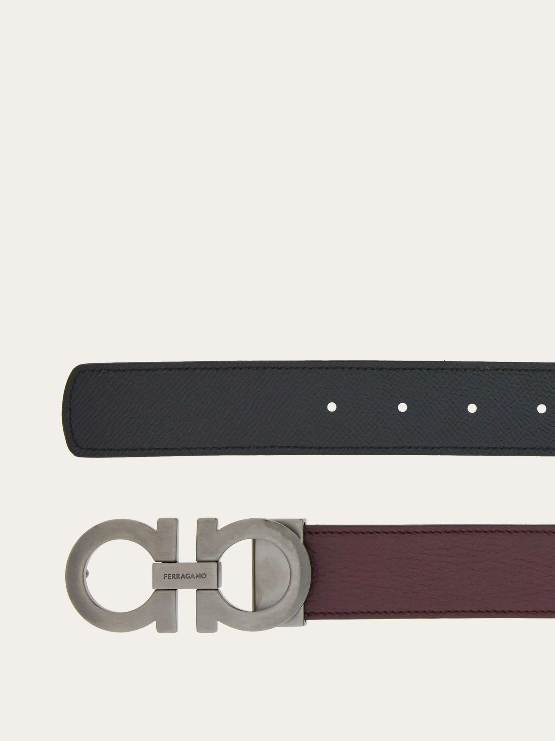 Ferragamo Reversible and adjustable Gancini belt - Belts | Shop From The Mirage