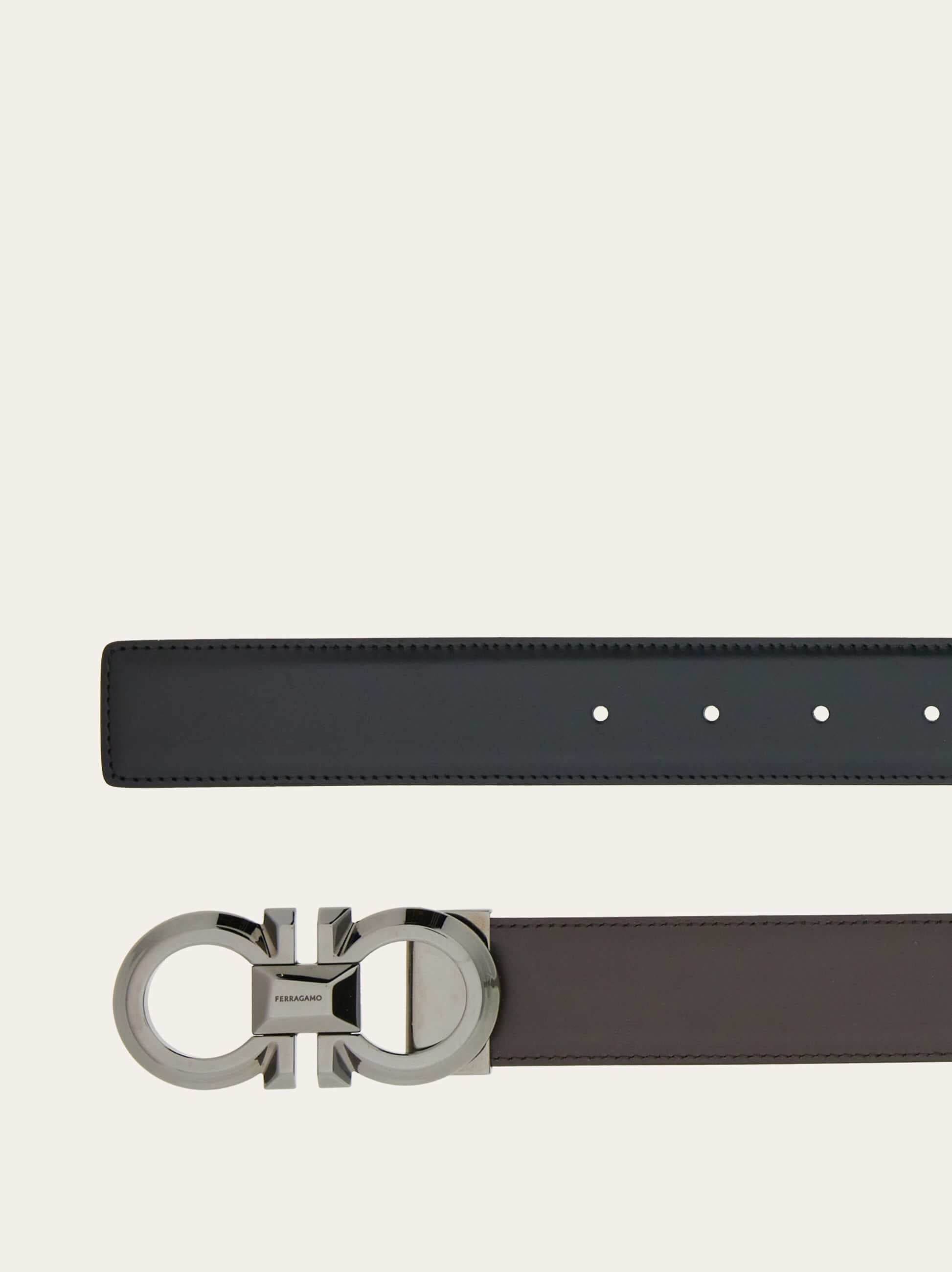 Ferragamo Reversible and adjustable Gancini belt - Belts | Shop From The Mirage