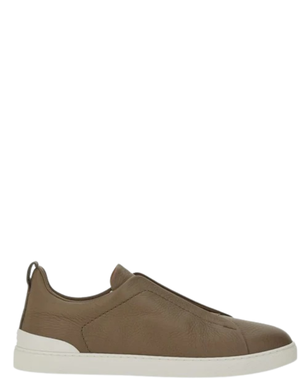 Zegna Men’s Beige Deer Leather Sneakers