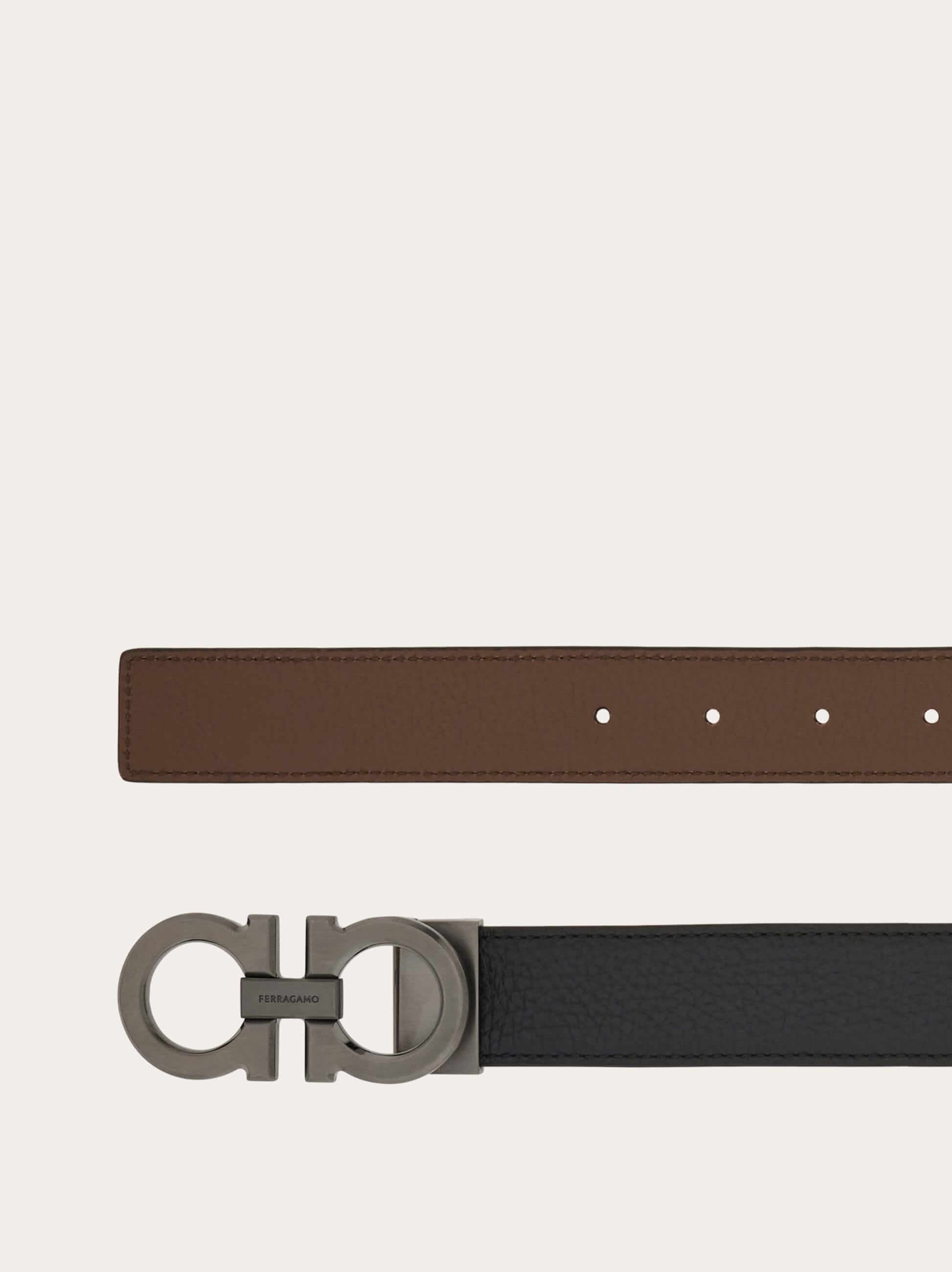 Ferragamo Reversible and adjustable Gancini belt - Belts | Shop From The Mirage