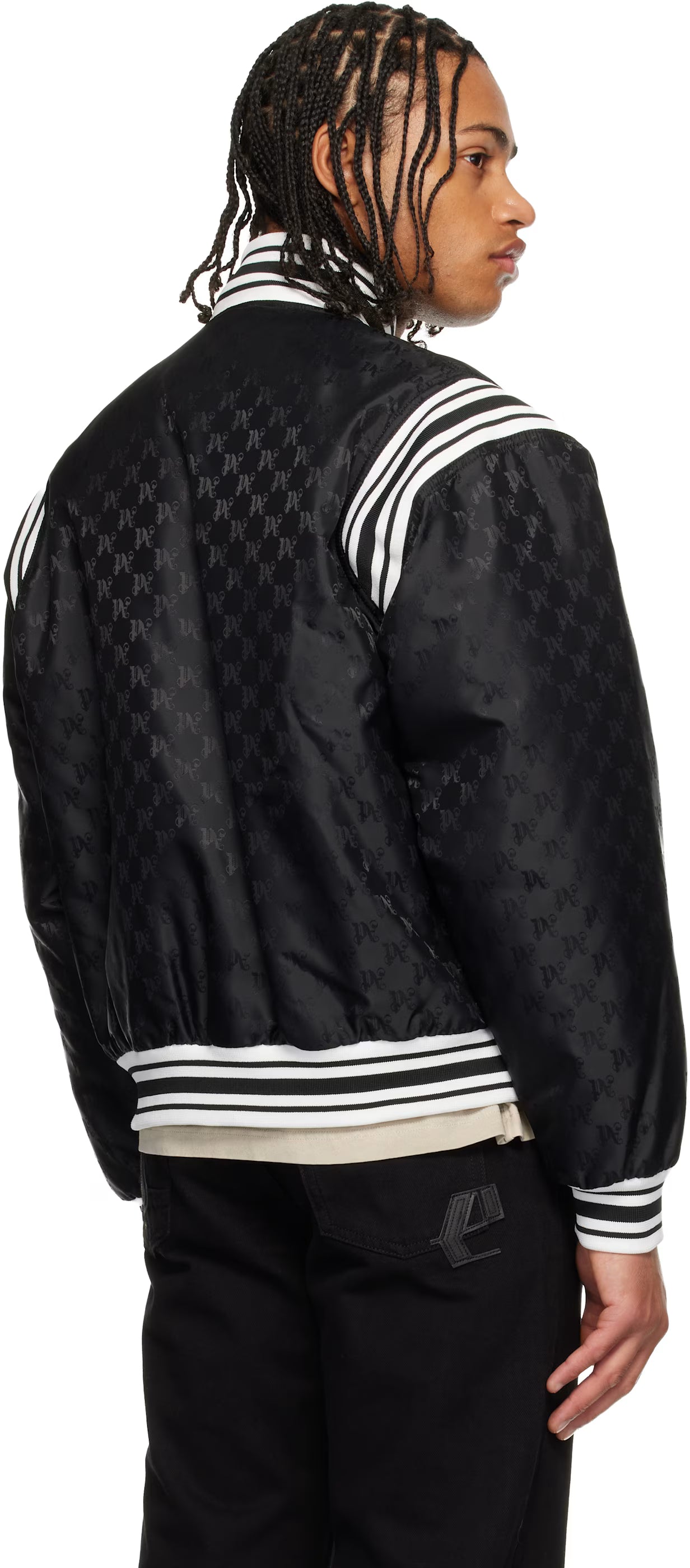 Black Monogram Jacquard Bomber Jacket