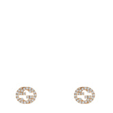 Interlocking Stud Earrings With Diamonds