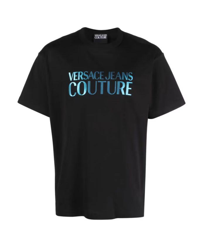 Versace Jeans Couture Iridescent Black T-shirt with Couture Branding