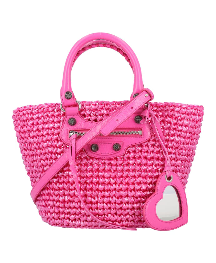 Pink Handbag with Double Handles