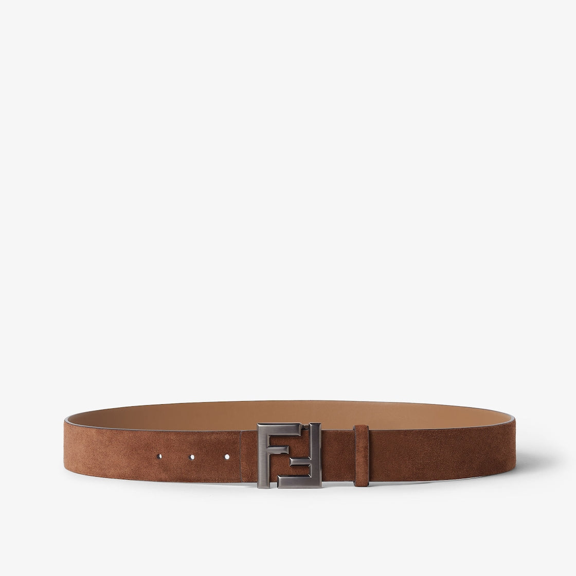 Squared FF Belt Brown suede belt