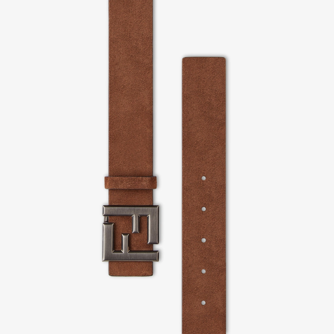 Squared FF Belt Brown suede belt
