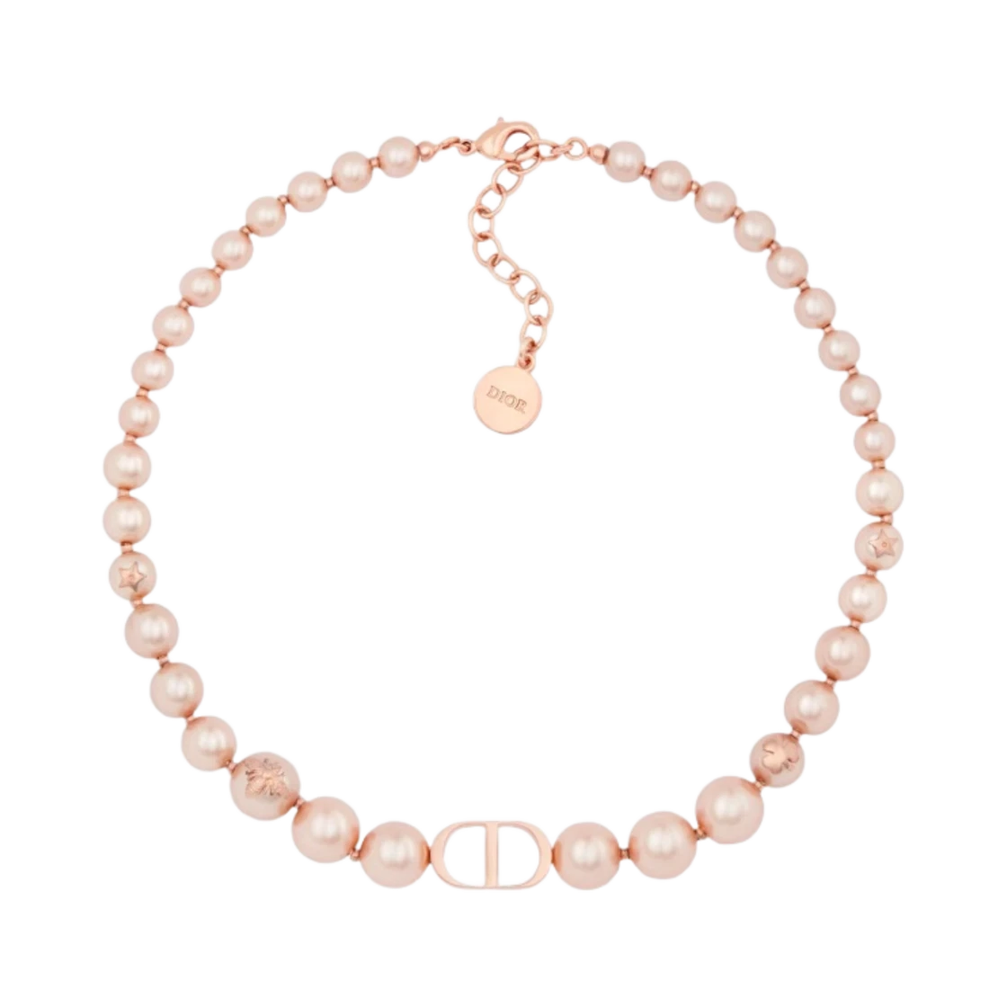 Dior 30 Montaigne Choker Pink Finish Metallic Pink Resin Pearl