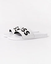 Aryeh Mens Italian-Made Slides with Large Logo Detai