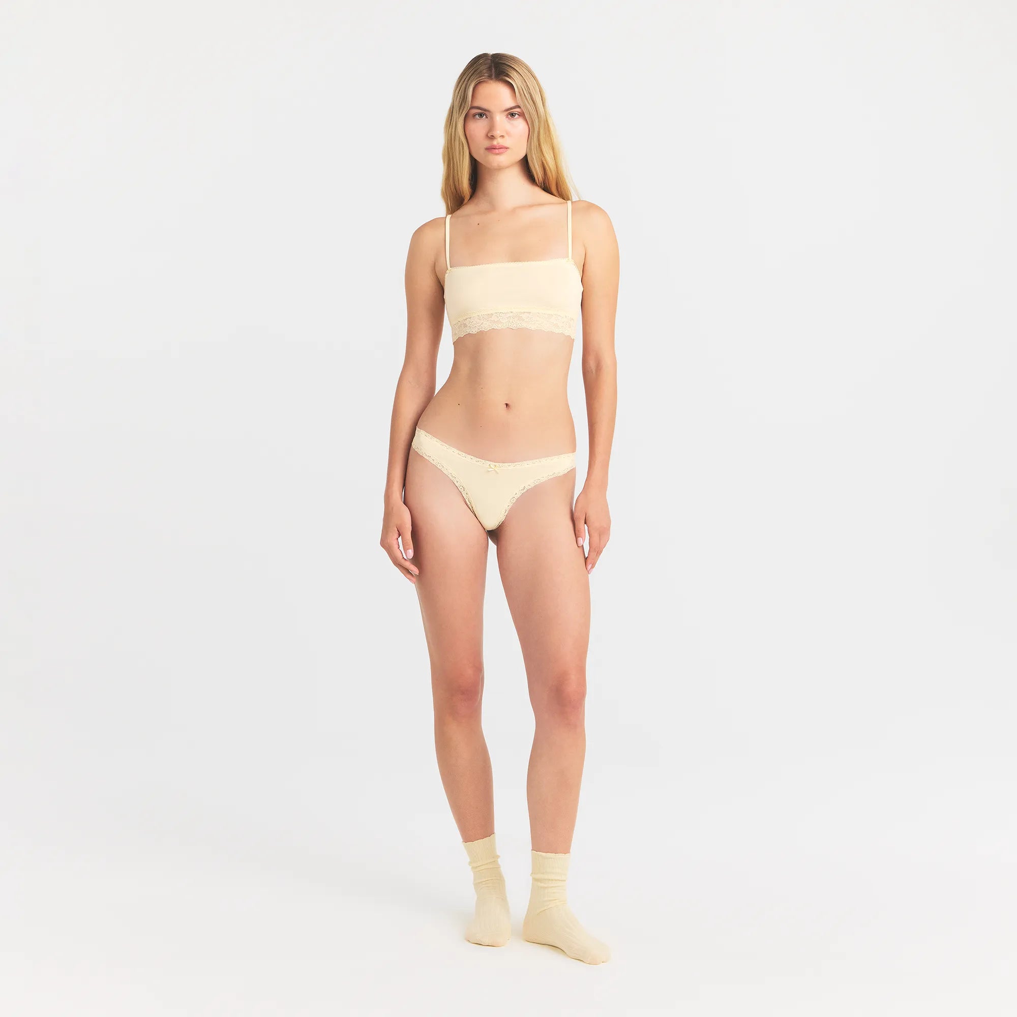 Lightweight Cotton Lace Thong