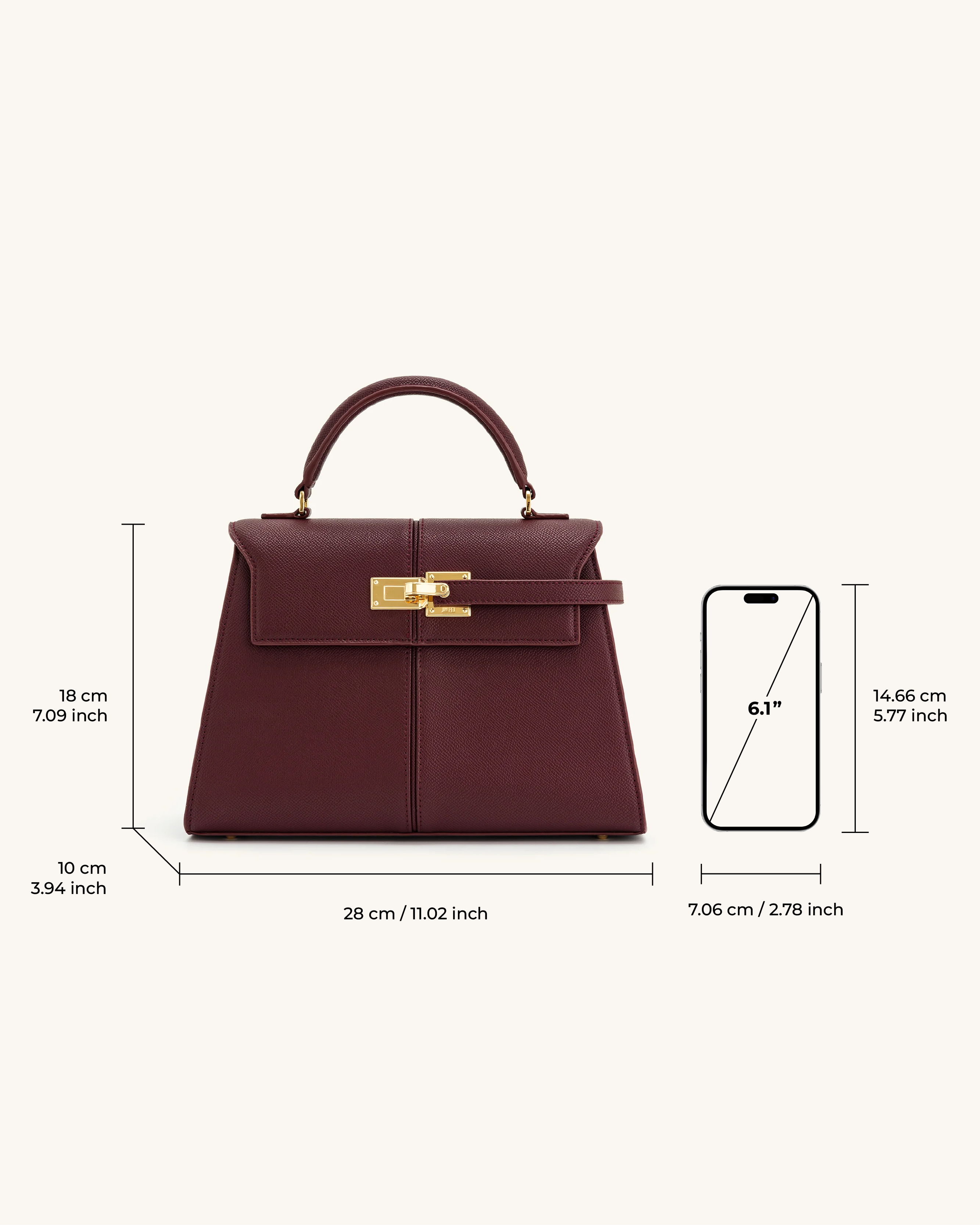Elise Large Top Handle Bag - Brown Canvas