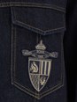 Fendi Blue Jacket with Classic Collar and Logo Embroidery on the Front in Denim Man