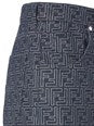 Fendi Blue Bermuda with Belt Loops and All-Over FF Motif in Cotton Man