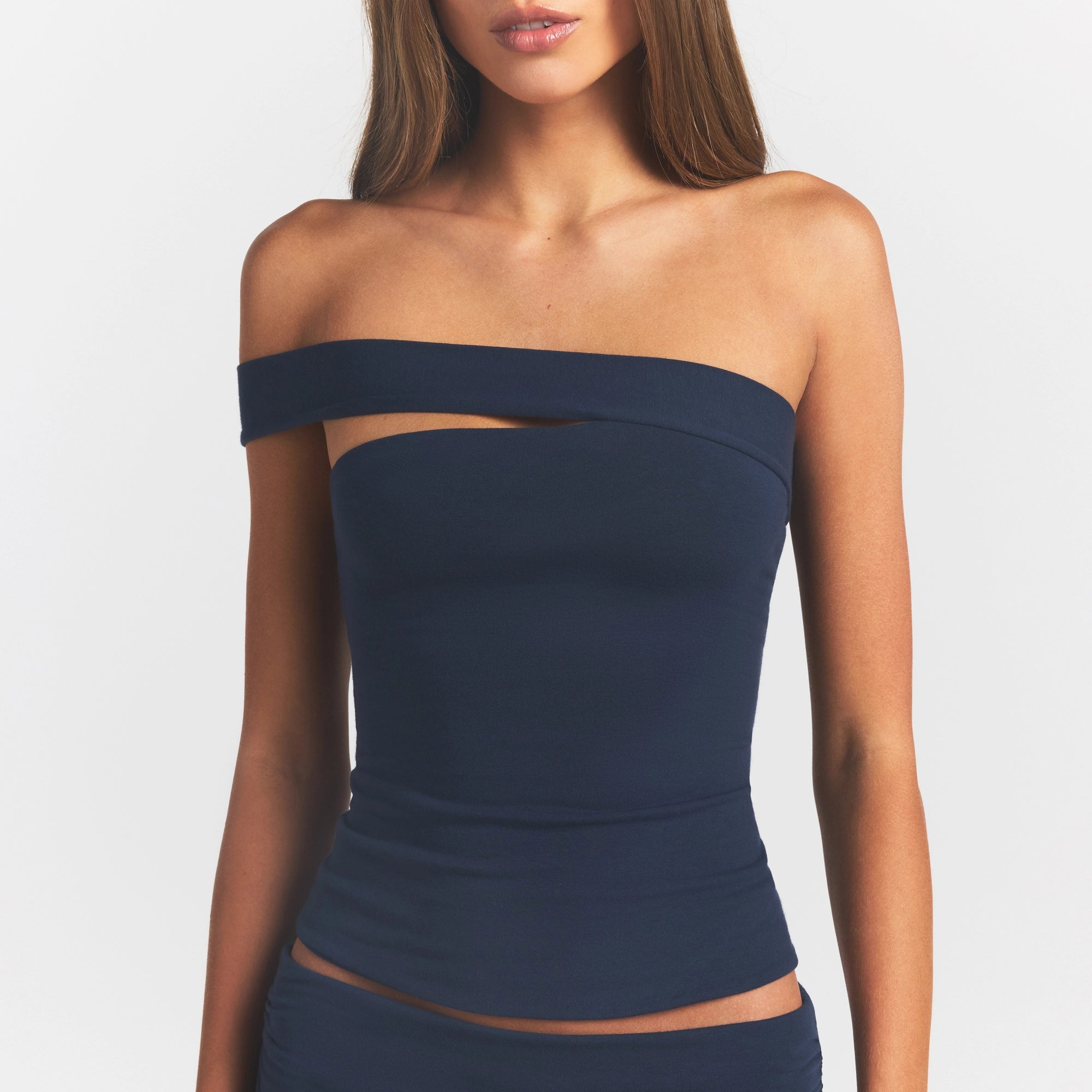 Cotton Jersey Asymmetrical Top