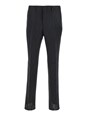 Fendi Black Pants with Belt Loops amd All-Over FF Embroidery in Linen Man